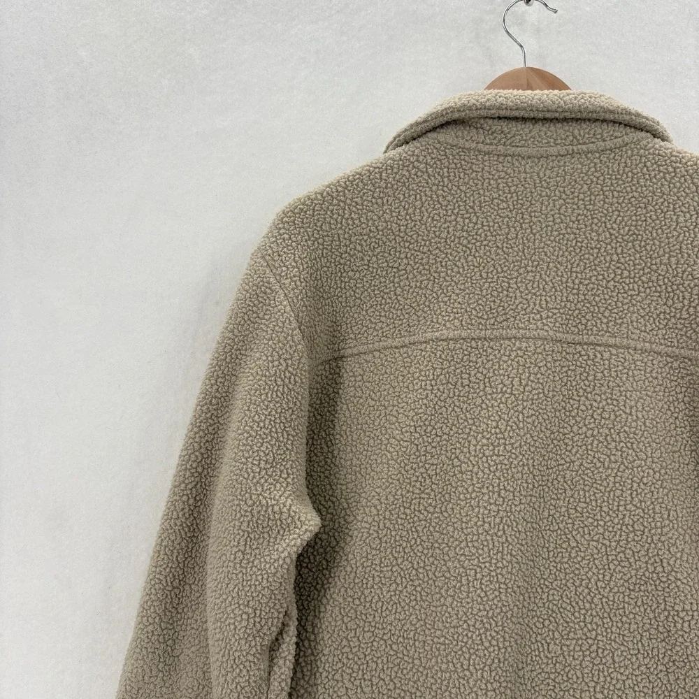 The North Face Cragmont Pullover Mens Large Beige Sherpa Fleece Snap Hiking Work